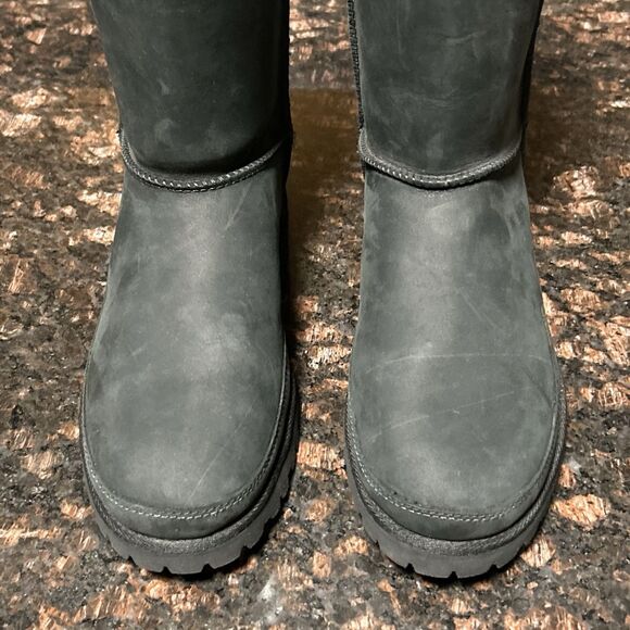 UGG Mens Courtland Weather Black Leather Waterproof Boots Size 8 STORE MODEL - Picture 9 of 16